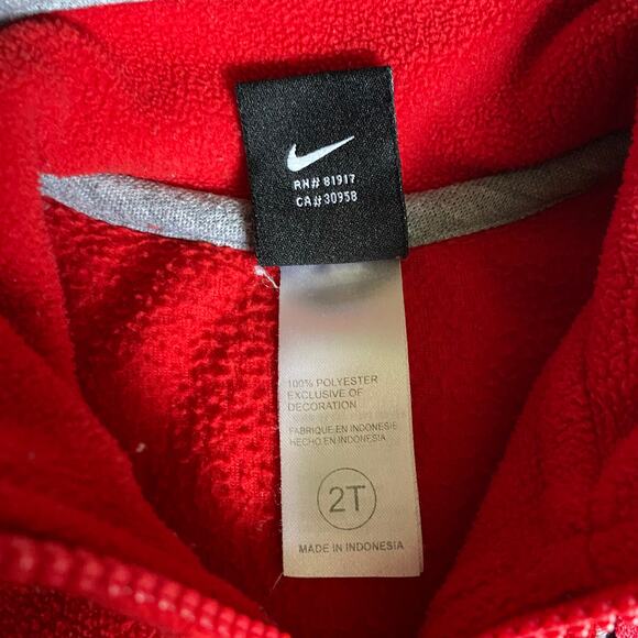 Nike Team Wisconsin Badgers 3/4 Zip Fleece Pullover Kids Sz 2T - Picture 8 of 10